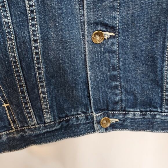 Spot Jeans Medium Blue Wash Denim Button Utility Pockets Barn Western Jacket - Picture 5 of 8